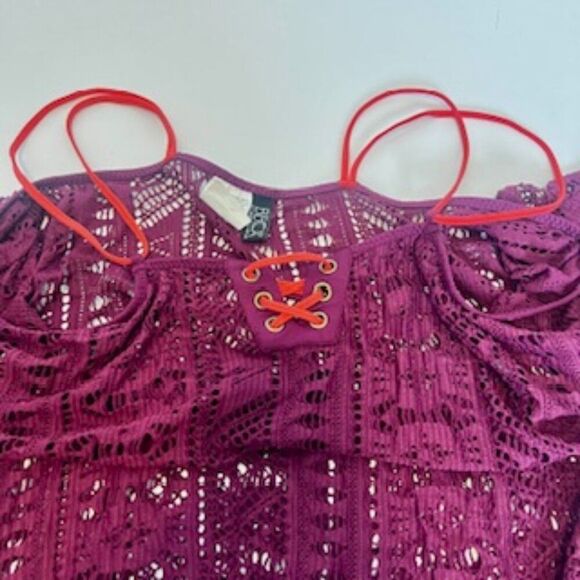 Bruno Banani 2 piece burgandy wine bathing bikini suit with Becca Swim cover - Picture 6 of 10